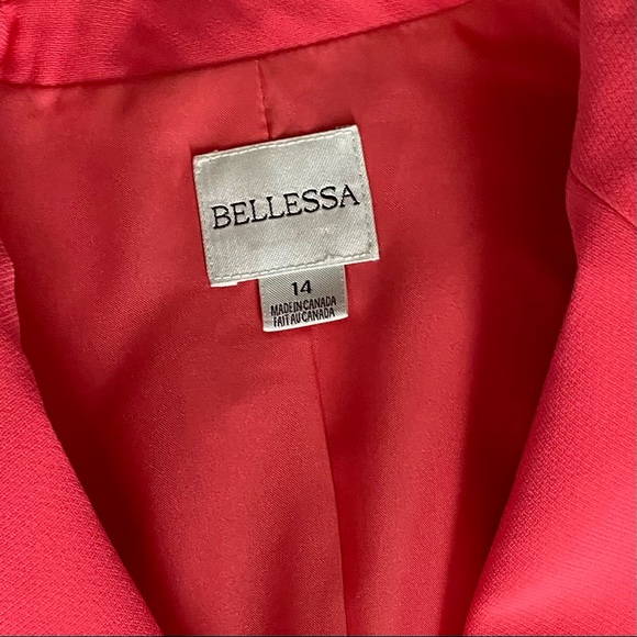 BELLESSA women watermelon pink long sleeves lined jacket. Size 14. Used. - Picture 6 of 11